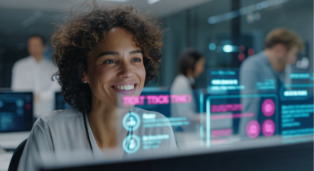 Responsable IT devant un tableau de bord de supervision informatique